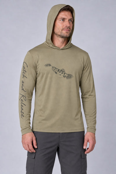 Camiseta Performance Masculina – Traíra Areia – frente