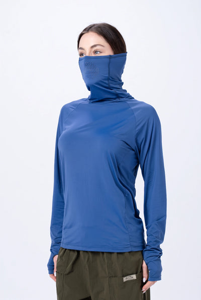 Camiseta Térmica Feminina Gola Alta – Azul Royal – foto 1