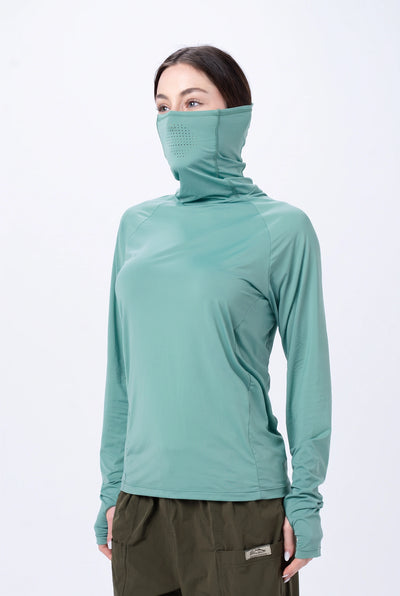 Camiseta Térmica Feminina Gola Alta – Verde Água – foto 3