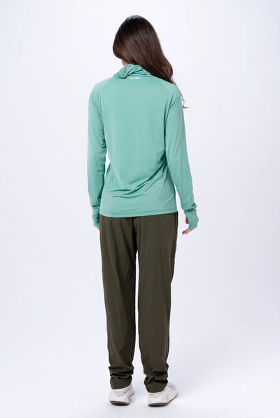 Camiseta Térmica Feminina Gola Alta – Verde Água – foto 4