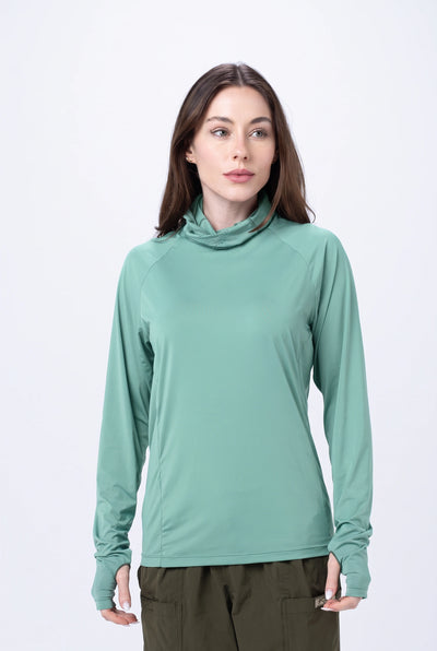 Camiseta Térmica Feminina Gola Alta – Verde Água – foto 5