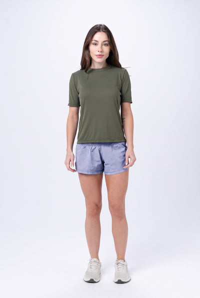 Shorts Performance Feminino – Lavanda – corpo inteiro