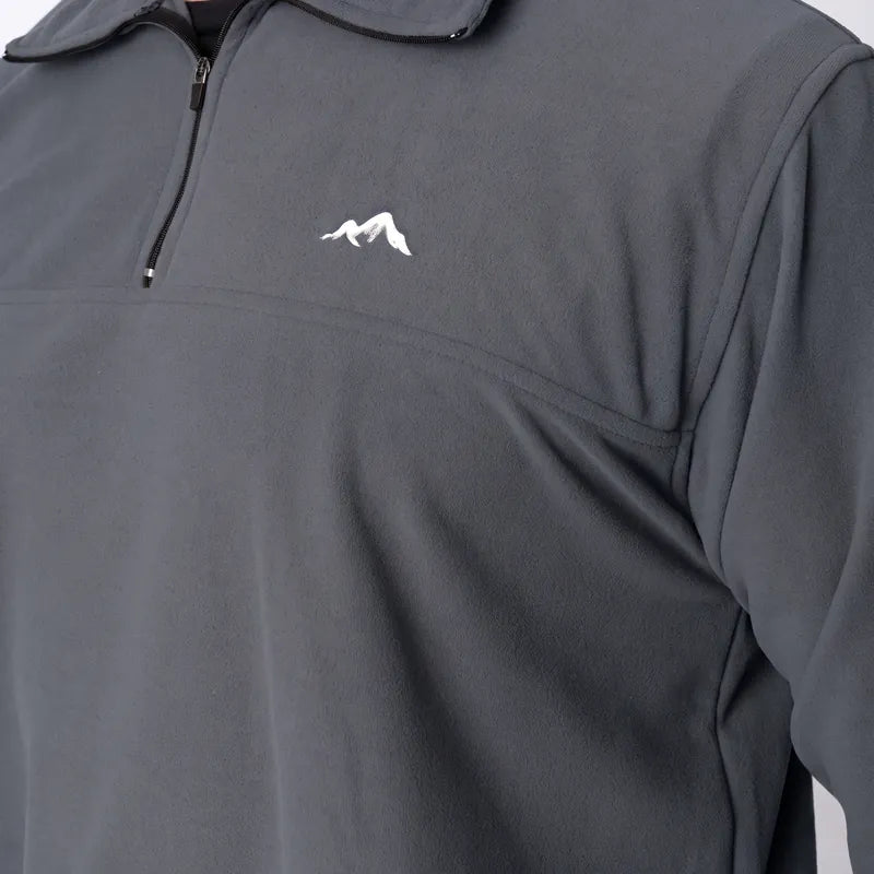 Detalhe real · gola com zíper do Moletom Fleece